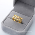 Gold Design Cheap Signet Personalized Custom Year Ring